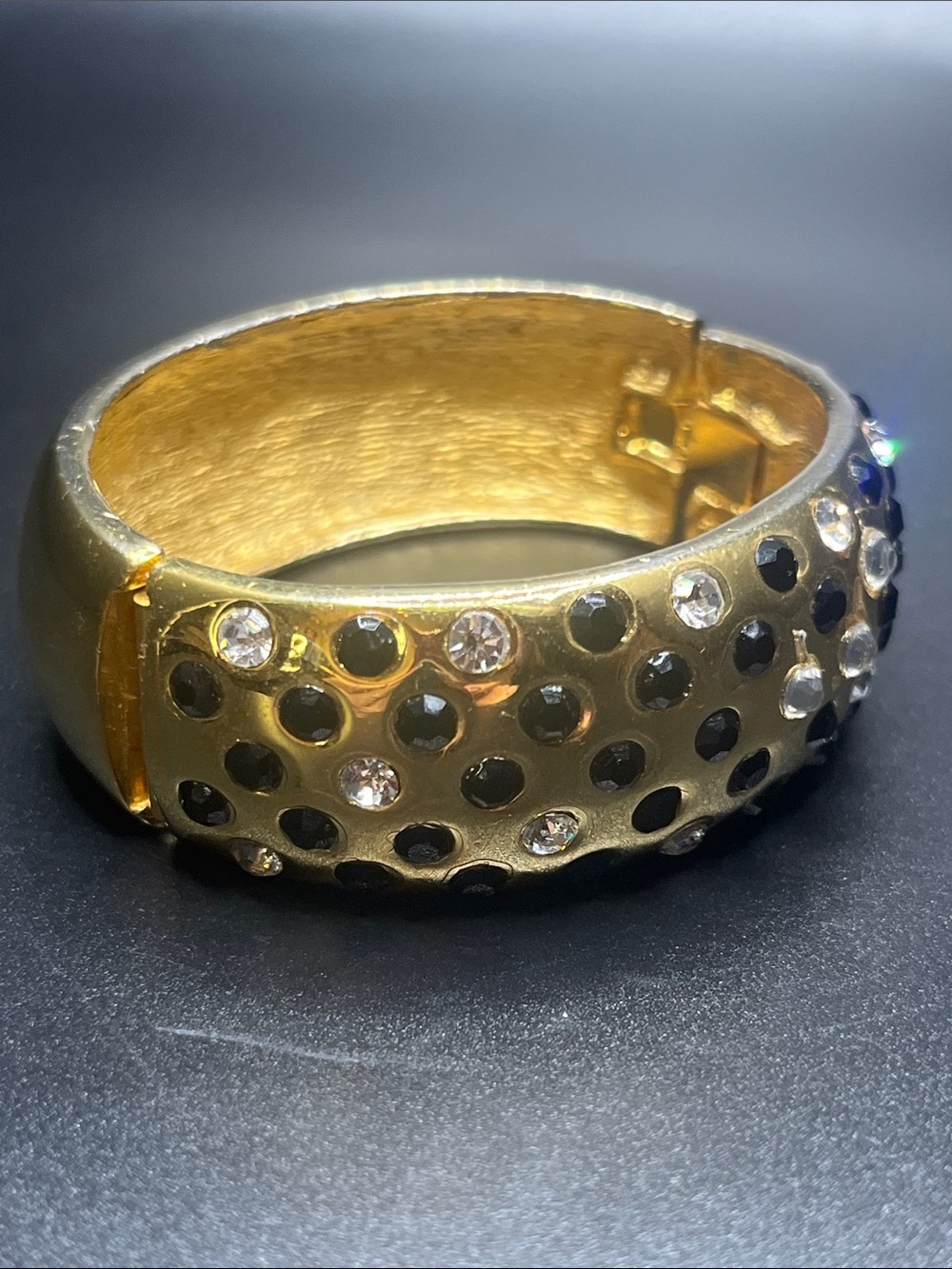 Gold-tone Crystal Studded Bangle Bracelet